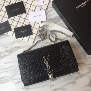 KAUFEN Compare MONOGRAM CHAIN WALLET IN CROCODILE EMBOSSED SHINY LEATHER TASCHE