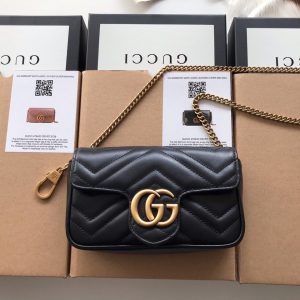 Kaufen GG Marmont matelassé Gucci Leder Super Mini Tasche