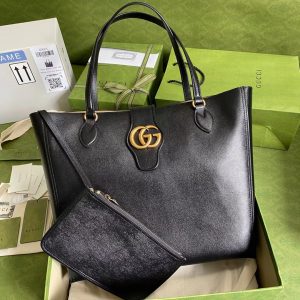 Kaufen Gucci Small Double G leather tote Tasche