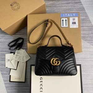 Kaufen Gucci Kleiner Griff oben aus GG Marmont Tasche