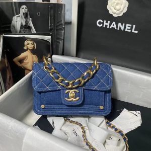 kaufen Chanel Denim-Überschlag tasche