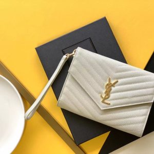 KAUFEN CASSANDRE SAINT LAURENT MATELASSÉ FLAP POUCH IN QUILTED GRAIN DE POUDRE EMBOSSED LEATHER TASCHE