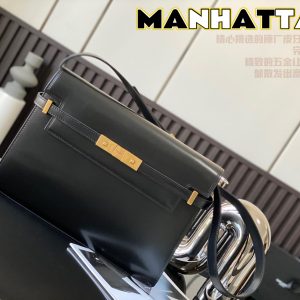 KAUFEN YSL MANHATTAN SHOULDER  IN CANVAS AND LEATHER TASCHE