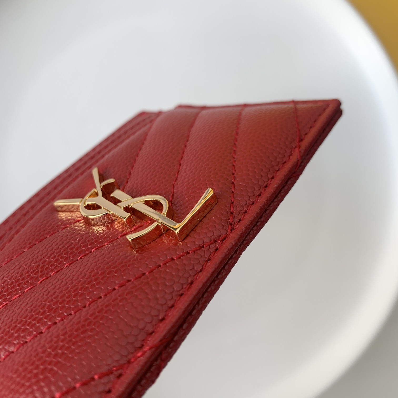 KAUFEN CASSANDRE MATELASSÉ CARD CASE IN GRAIN DE POUDRE EMBOSSED LEATHER TASCHE - Image 3