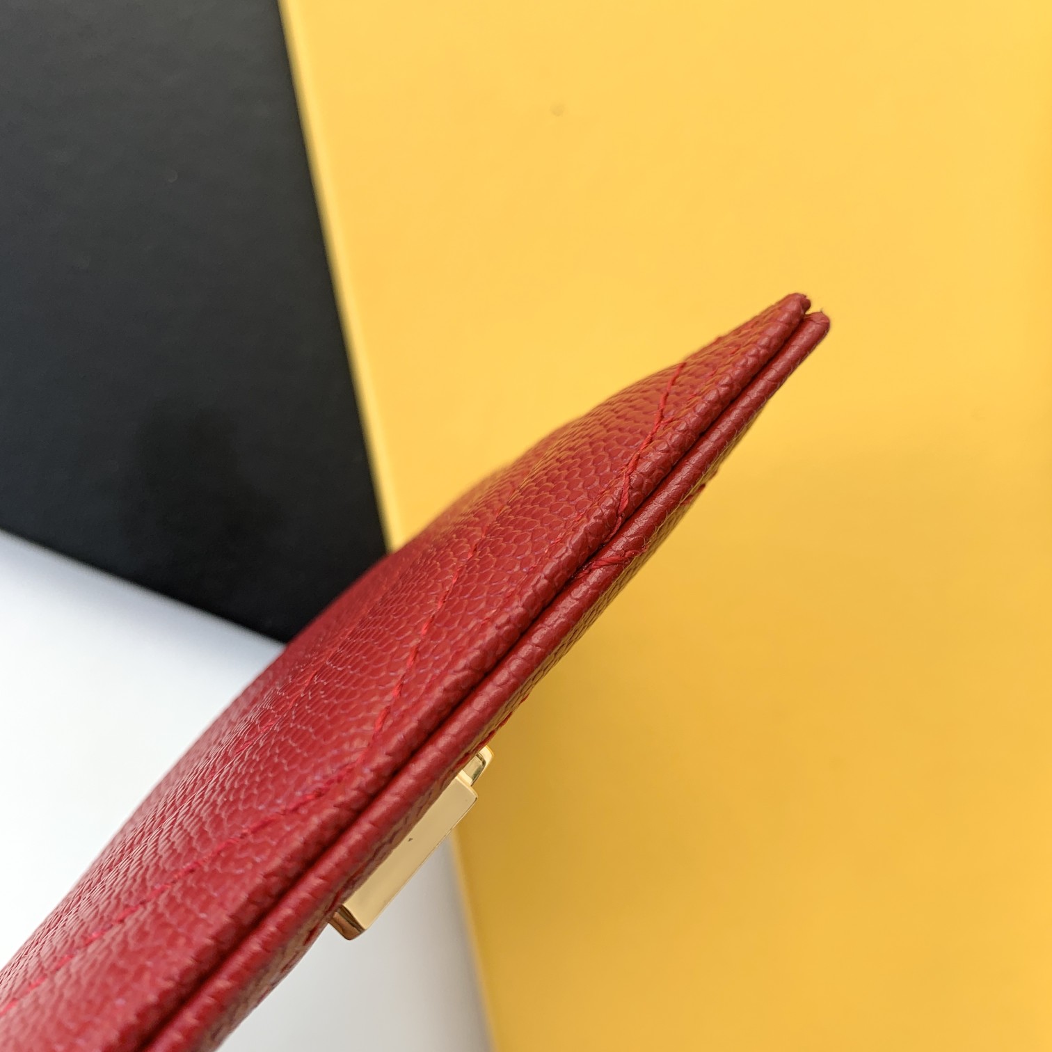 KAUFEN CASSANDRE MATELASSÉ CARD CASE IN GRAIN DE POUDRE EMBOSSED LEATHER TASCHE - Image 6