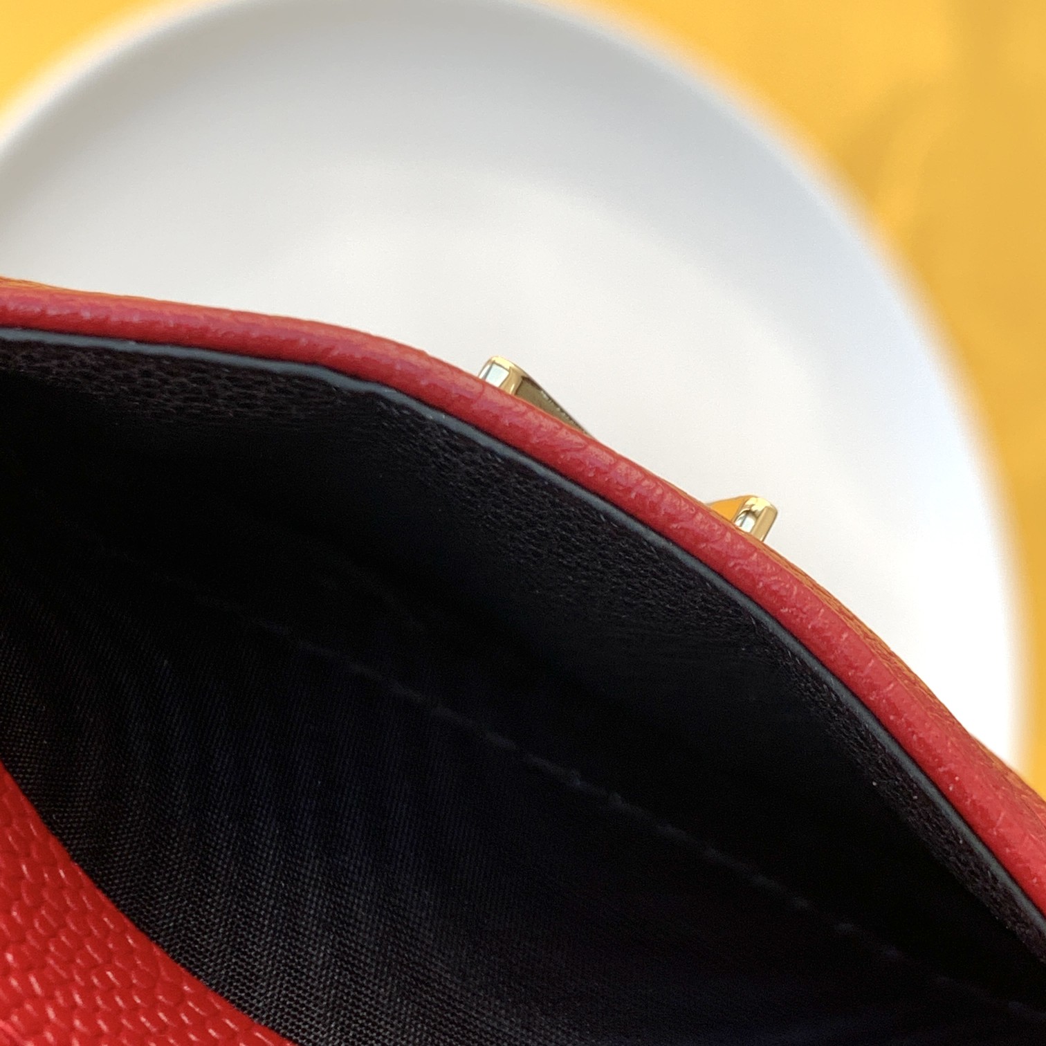 KAUFEN CASSANDRE MATELASSÉ CARD CASE IN GRAIN DE POUDRE EMBOSSED LEATHER TASCHE - Image 8