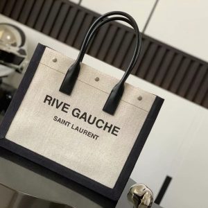 KAUFEN YSL RIVE GAUCHE LARGE TOTE  IN PRINTED CANVAS AND LEATHER TASCHE