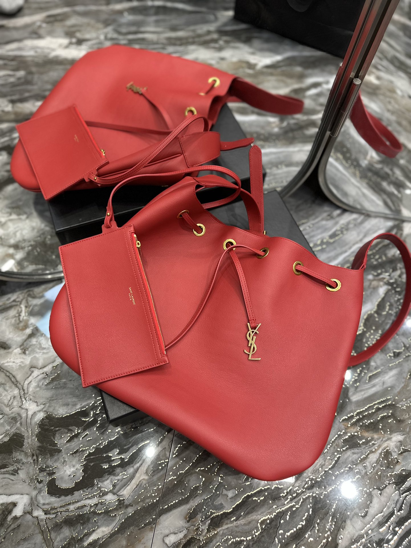 KAUFEN YSL PARIS VII LARGE FLAT HOBO IN SMOOTH LEATHER TASCHE - Image 7