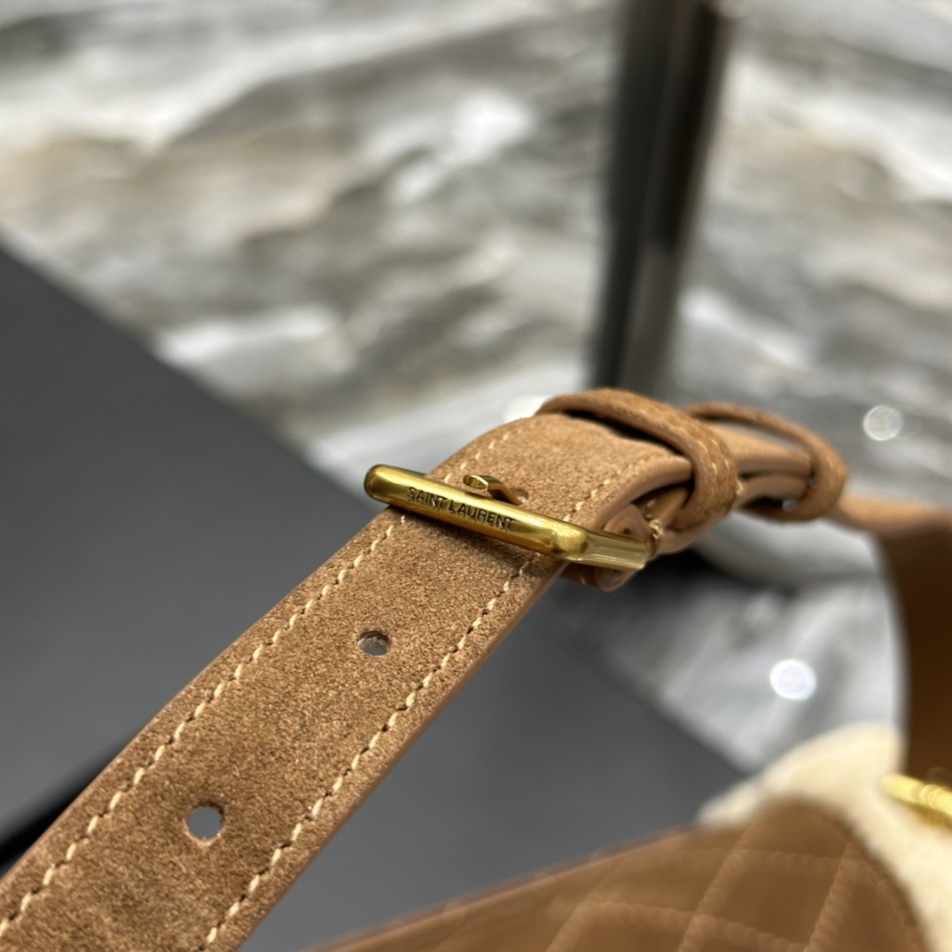 KAUFEN YSL GABY MINI SATCHEL IN QUILTED SUEDE AND SHEARLING TASCHE - Image 7