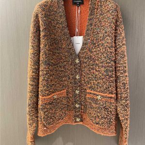 Chanel orange cardigan